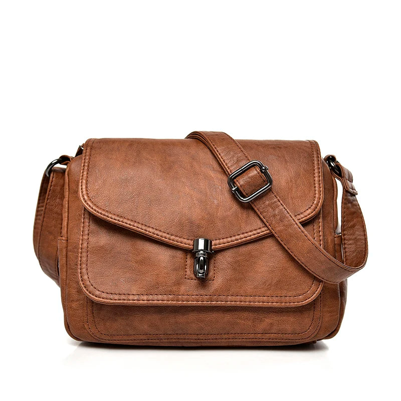 Sac à Bandoulière Femme Vintage Cuir Souple - Petit Sac Crossbody Designer Luxe