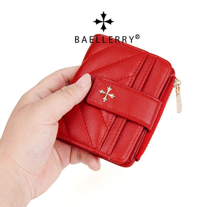 Portefeuille Femme Tri-Fold RFID Blocking - Porte-Cartes Court Motif Floral Baellerry