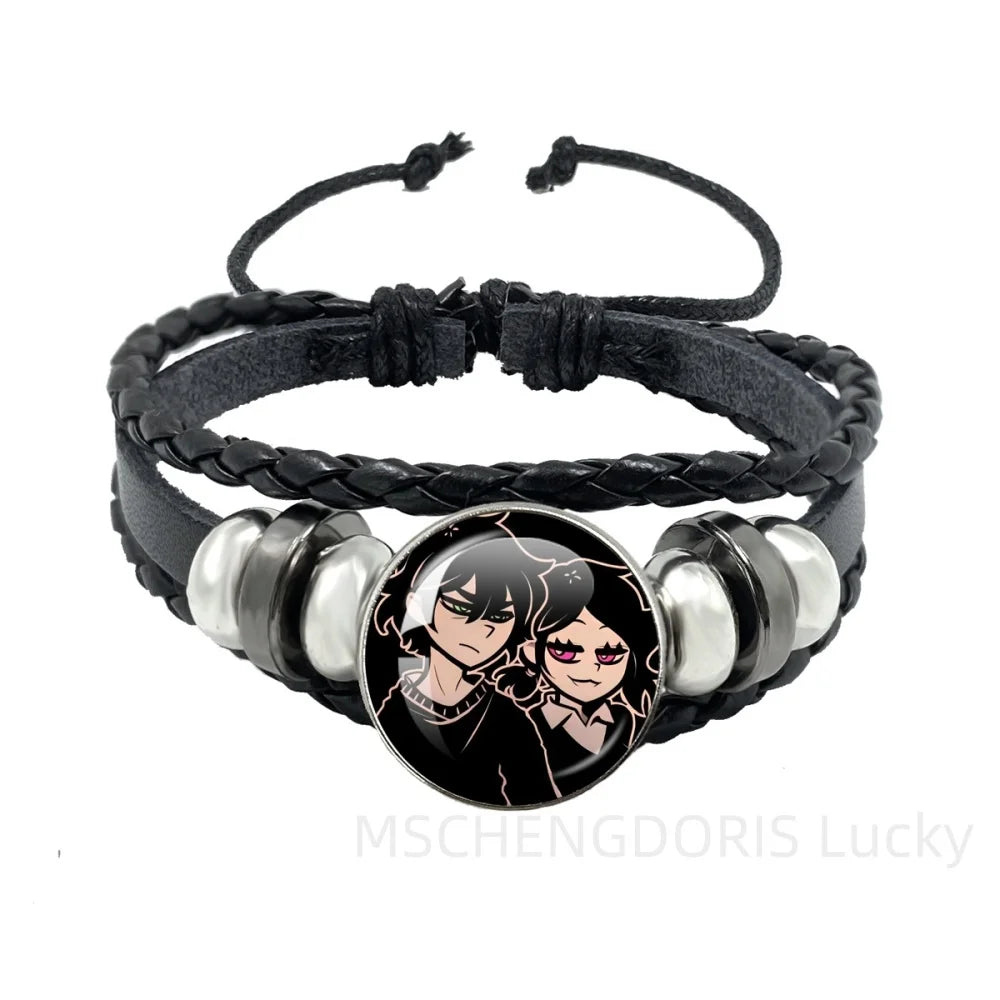 Bracelet Gaming Coffin Andy Leyley – Cuir Multicouche Tressé Noir Unisexe