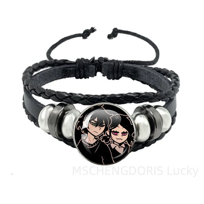Bracelet Gaming Coffin Andy Leyley – Cuir Multicouche Tressé Noir Unisexe