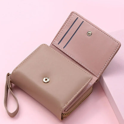 Portefeuille Femme Mignon Cœur Brodé Cuir PU - Trifold Multi-Cartes avec Porte-Monnaie
