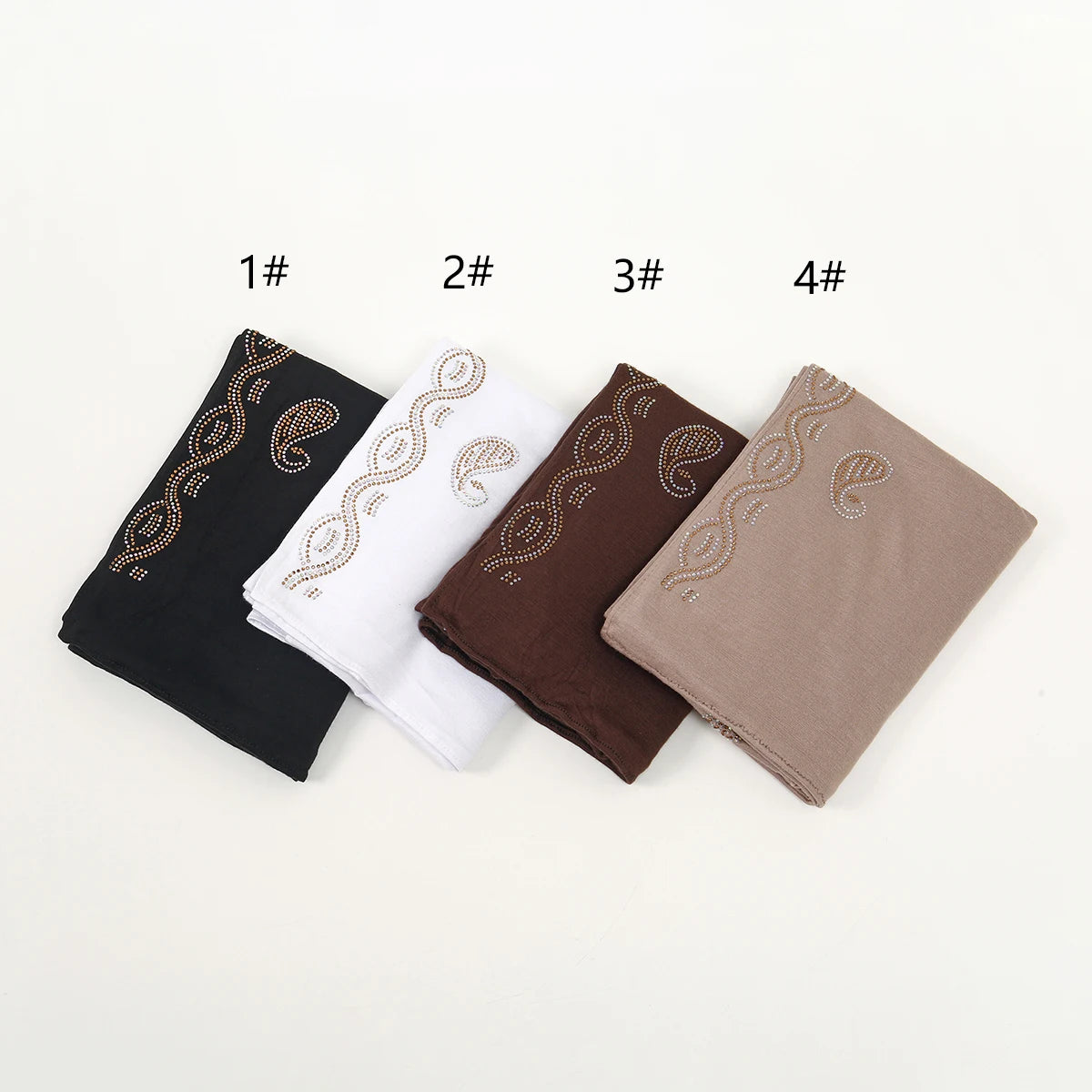 Hijab Jersey Coton Premium - Voile Bordure Scintillante Femme