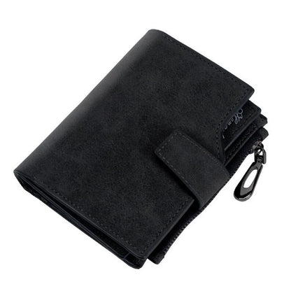 Portefeuille Femme Court Cuir PU Pliable Gris - Porte-Carte Porte-Monnaie Portable Lady Coin Purse