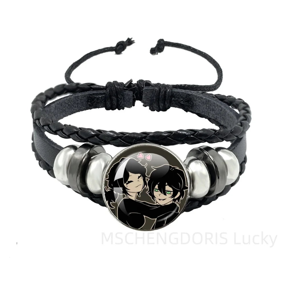 Bracelet Gaming Coffin Andy Leyley – Cuir Multicouche Tressé Noir Unisexe