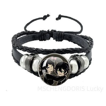 Bracelet Gaming Coffin Andy Leyley – Cuir Multicouche Tressé Noir Unisexe