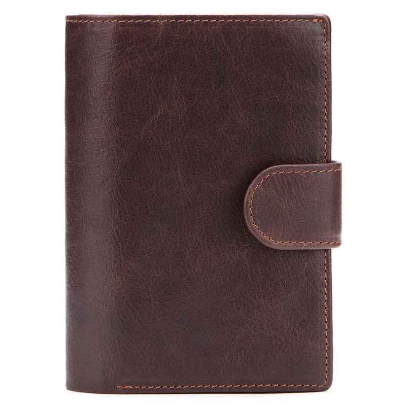 Portefeuille Homme Court Cuir Véritable Luxe - Porte-Cartes ID Multifonction Unisexe