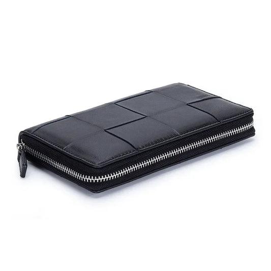 Portefeuille Femme Cuir Véritable Long - Porte-Monnaie Luxe Design Clutch Cadeau