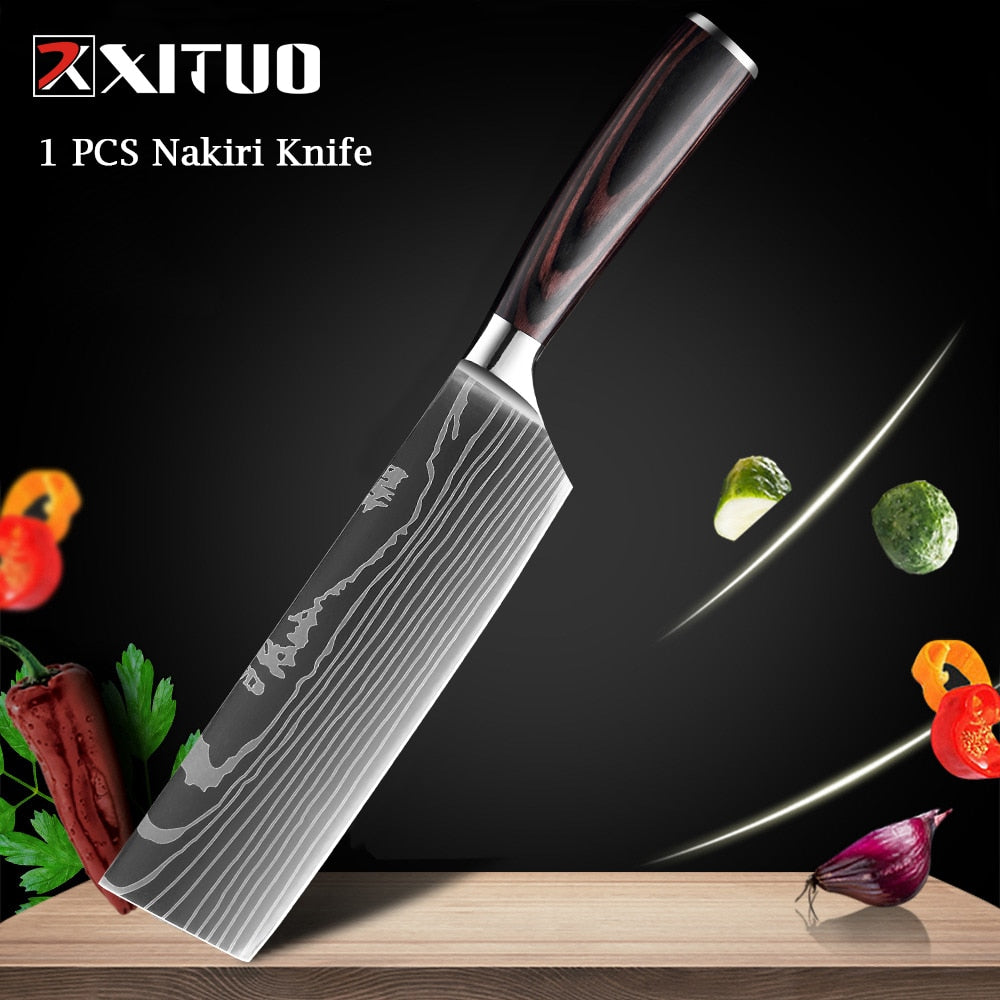 Couteaux de Chef Professionnels 1-10 Pièces - Set Cuisine Acier Inoxydable