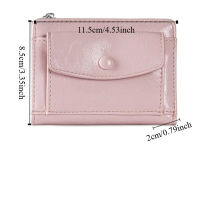 Portefeuille Court Ultra-Mince Cuir PU - Pochette Clutch Zip Multifonction Unisexe