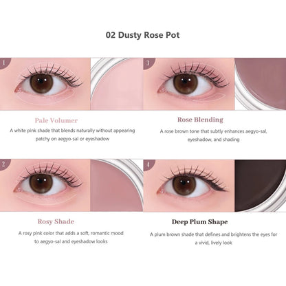 Liner Yeux rom&nd Hanall Eyepot Peony Cream - Texture Crème Soyeuse Longue Tenue 4-en-1 K-Beauty