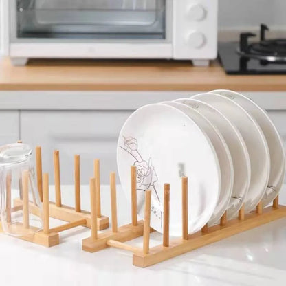 Égouttoir à Vaisselle en Bois - Support Multifonction pour Assiettes et Tasses