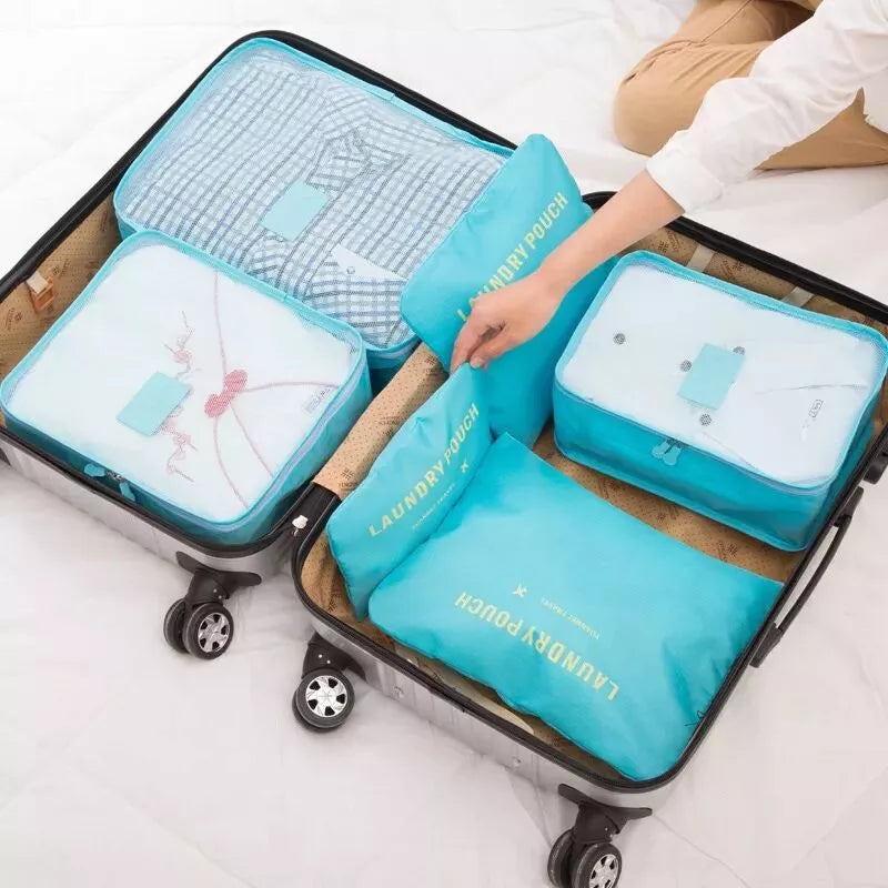 Ensemble 6 Sacs Rangement Voyage - Cubes Emballage Organisateur Valise Vêtements Unisexe