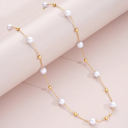 Ensemble Collier Bracelet Croix Perles Doré – Bijoux Bohème Classique