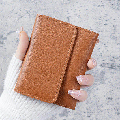 Portefeuille Femme Compact Rose - Mini Porte-Monnaie Cuir PU avec Fermoir et Compartiment Pièces