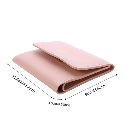 Portefeuille Femme Compact Rose - Mini Porte-Monnaie Cuir PU avec Fermoir et Compartiment Pièces
