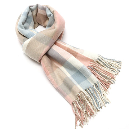 Foulard Écharpe Carreaux Femme Automne Hiver - Cachemire Châle Chaud Mi-Long