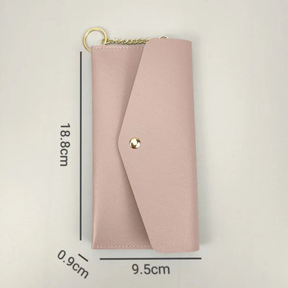 Portefeuille Femme Long Cuir PU - Porte-Cartes Multi-Poches Clutch Élégant Rouge