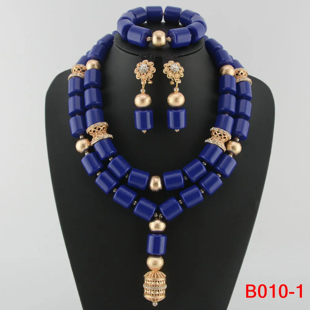 Ensemble Bijoux Perles Cristal Africain – Parure Mariée Luxe