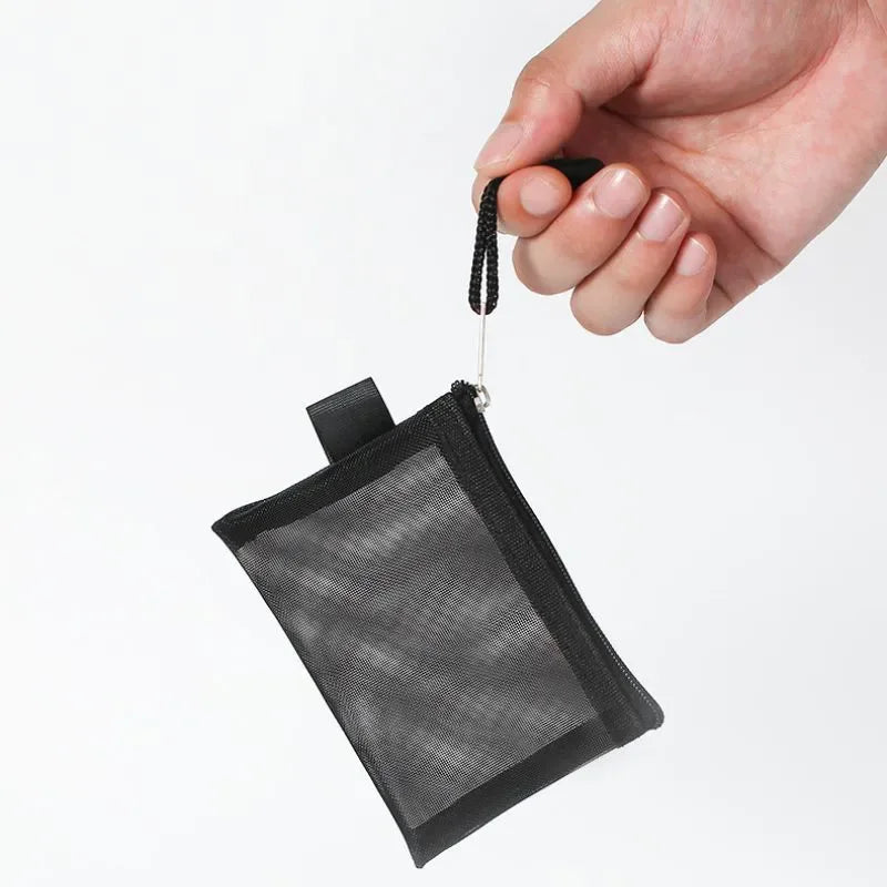 Porte-Monnaie Filet Transparent Zippé – Pochette Carte & Clés
