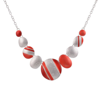 Collier Ethnique Femme Coloré - Pendentif Rond Vintage Choker Bijoux