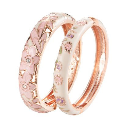 Ensemble 2 Bracelets Joncs Émaillés Cloisonné Style Indien Dubaï – Tendance Femme