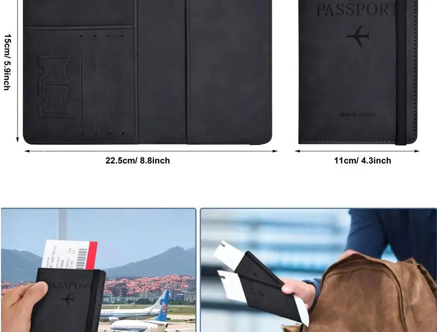 Porte-Passeport Voyage Cuir - Étui Passeport Organisateur Accessoires Voyage pour Femme Homme