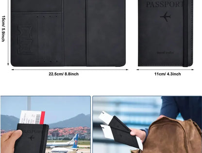 Porte-Passeport Voyage Cuir - Étui Passeport Organisateur Accessoires Voyage pour Femme Homme