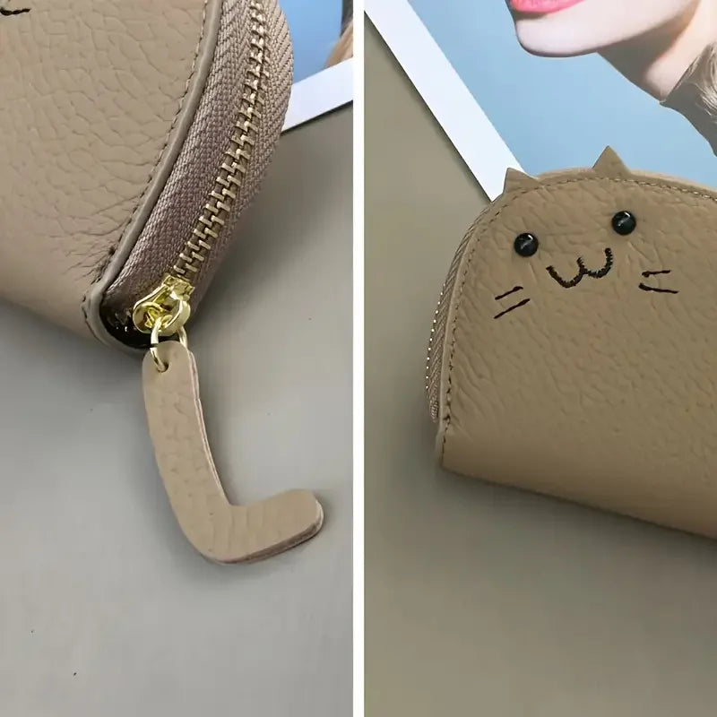 Portefeuille Femme Chat Cartoon Kawaii - Porte-Carte Multi-Emplacements Porte-Monnaie Cute ID Card Holder