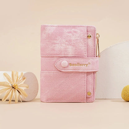 Portefeuille Femme Cuir PU - Porte-Carte Compact Zippé Grande Capacité pour Cartes Bancaires et Voyage