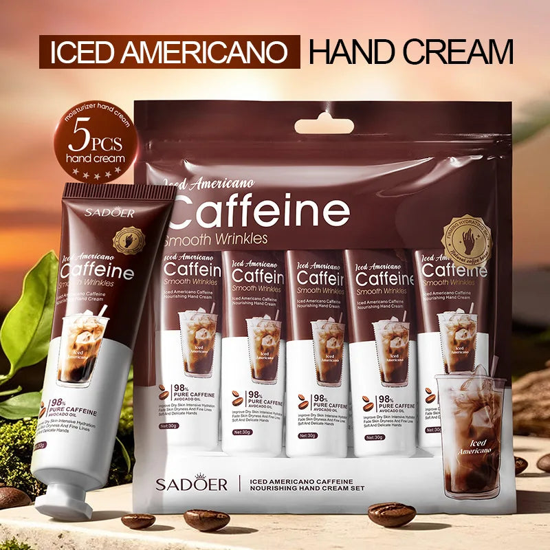 Set Crèmes Mains Café Américain Glacé - Hydratation Profonde Protection Automne Hiver Nourrissante