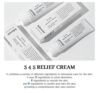 Crème Apaisante Relief 345 - Hydratante Anti-Imperfections Nourrissante Soin Peau Sensible Beauté