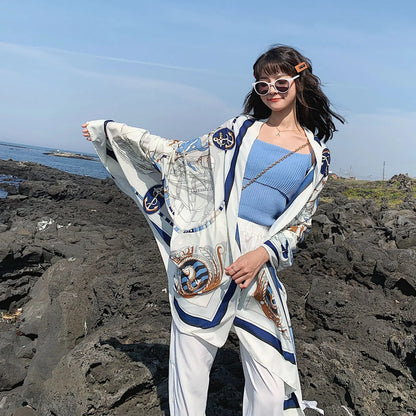 Foulard Plage Soie Protection Solaire - Châle Surdimensionné Été Femme
