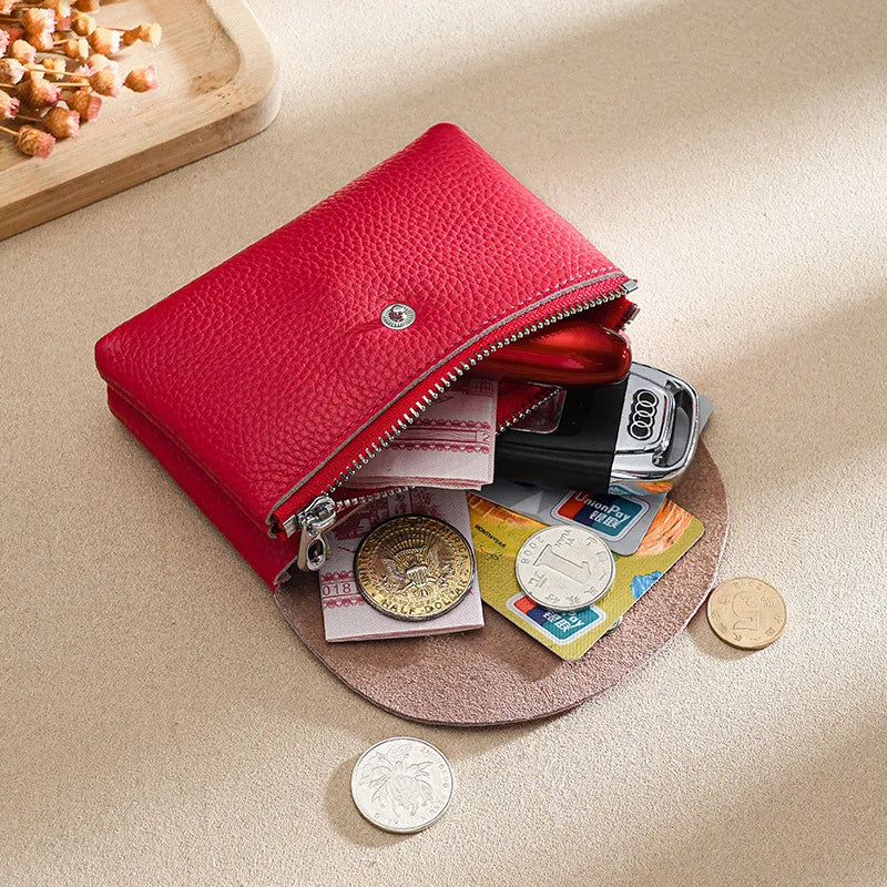Portefeuille Femme Cuir PU Personnalisable Lettres Nom - Porte-Carte Monnaie Compact Rabat Cadeau Unique