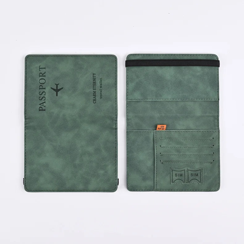 Portefeuille Homme Cuir PU Passeport Voyage - Porte-Cartes Business Accessoires Voyage