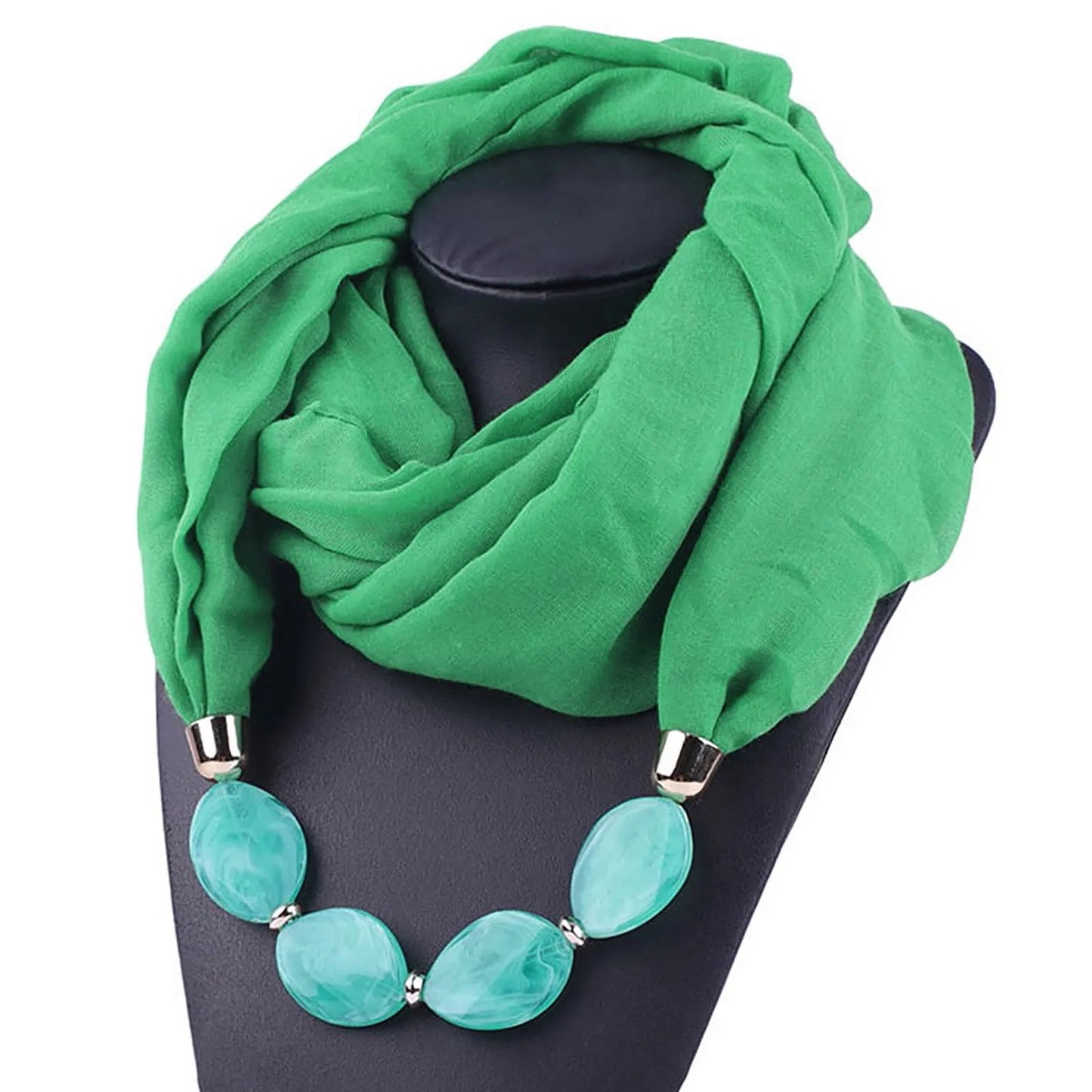 Foulard Collier Ethnique Coton Lin - Accessoire Mode Pendentif Doux