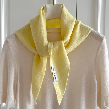 Foulard Triangle Laine 100% Femme - Écharpe Tricotée Style Britannique Multifonction Hiver