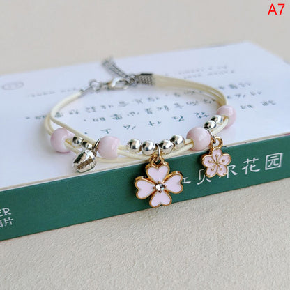 Bracelet Lapin Cartoon Mignon Simple Cristaux – Charm Perles Ajustable Enfants Amies