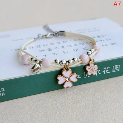 Bracelet Lapin Cartoon Mignon Simple Cristaux – Charm Perles Ajustable Enfants Amies