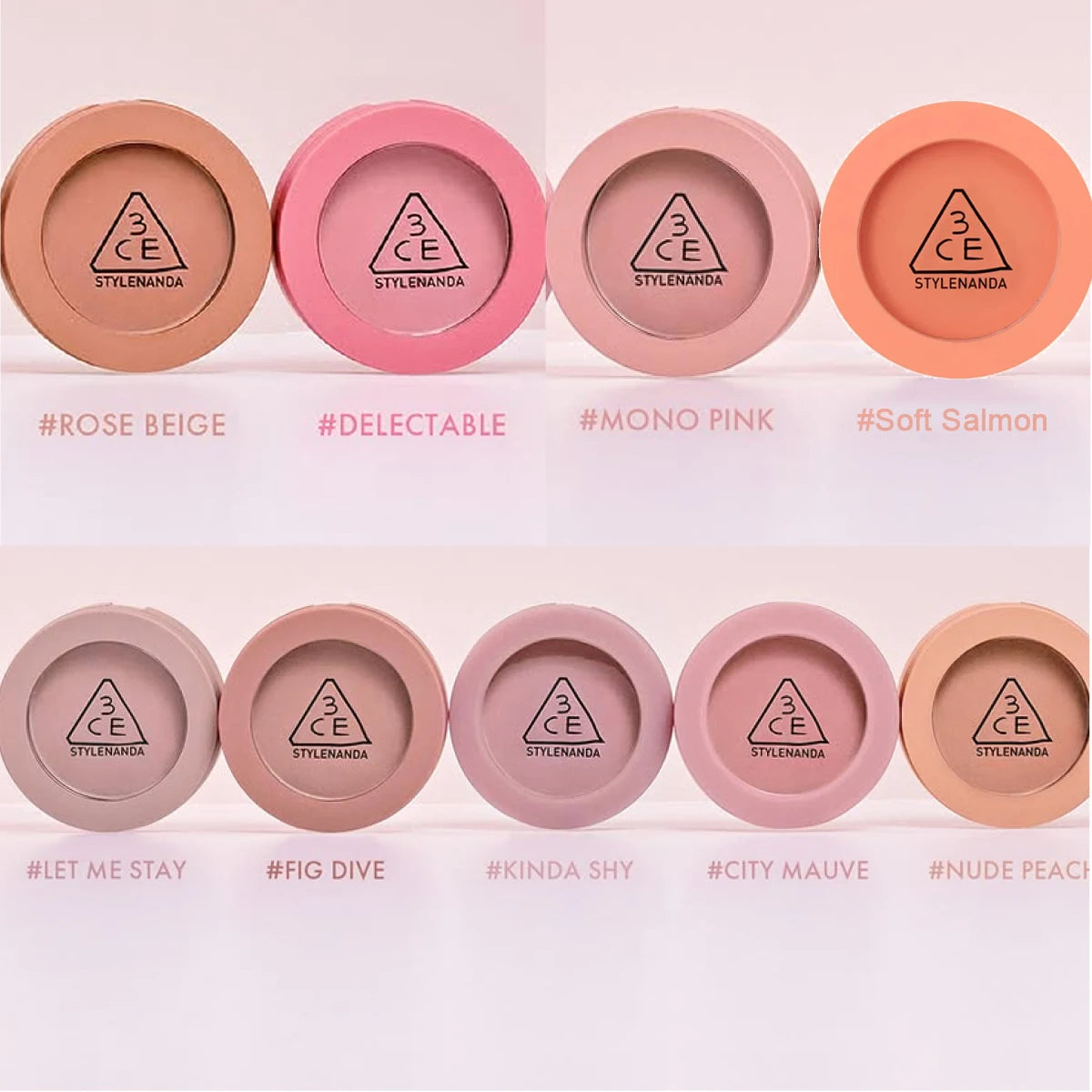 Blush 3CE Mood Recipe Delectable - Poudre Soyeuse Modulable Pigmentation Naturelle Longue Tenue K-Beauty