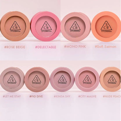 Blush 3CE Mood Recipe Delectable - Poudre Soyeuse Modulable Pigmentation Naturelle Longue Tenue K-Beauty