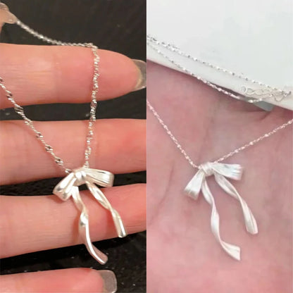 Collier Pendentif Nœud Papillon Délicat - Chaîne Clavicule Tendance
