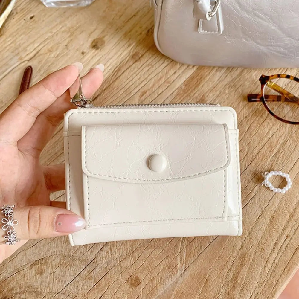 Portefeuille Court Ultra-Mince Cuir PU - Pochette Clutch Zip Multifonction Unisexe