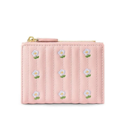Portefeuille Femme Mini Cute Cuir PU Court - Porte-Monnaie Fashion Coin Money Bag Grande Capacité Blanc
