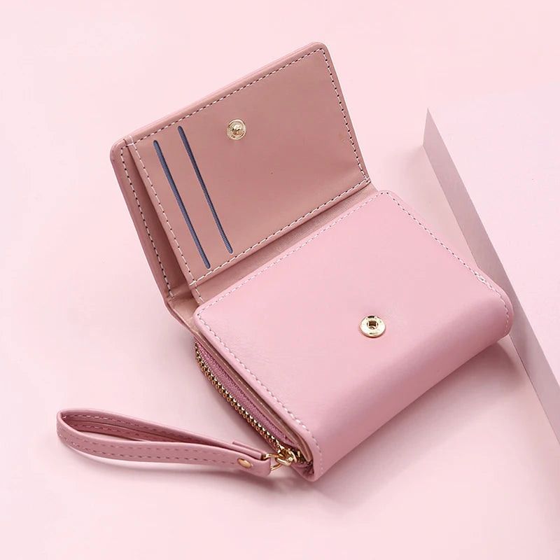 Portefeuille Femme Kawaii Mignon - Petit Porte-Monnaie Cuir Rose Designer