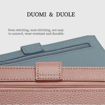 Portefeuille Femme Cuir Luxe 6 Emplacements Cartes Slim - Porte-Monnaie Zippé Détachable Externe Noir