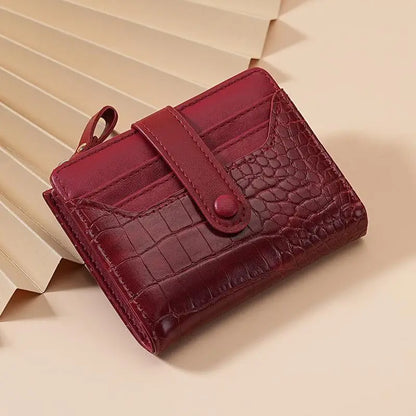 Portefeuille Compact Femme Cuir PU - Multi-Cartes avec Fermeture Éclair