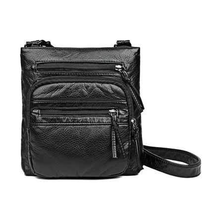 Sac à Main Femme Cuir PU Multi-Couches - Sac Épaule Bandoulière Crossbody Messenger Rabat Porte-Monnaie