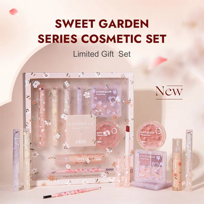 Set Maquillage 8 Pièces Complet - Rouge à Lèvres Correcteur Ombre Paupières Sourcils Blush Kit Beauté