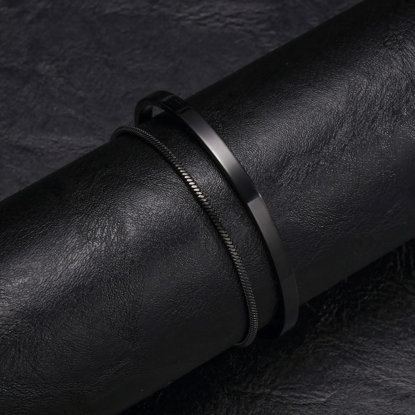 Set 2 Bracelets Chaîne Acier Inoxydable Homme – 4mm Ajustable, 3 Finitions