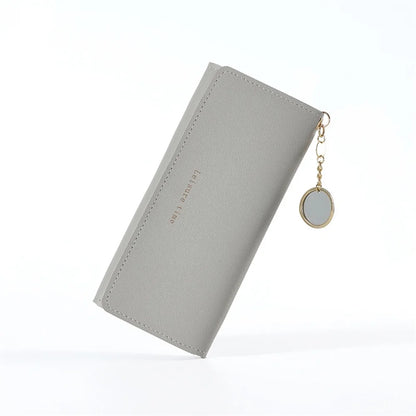 Portefeuille Long Femme Tri-Fold Cuir PU - Clutch Multi-Fonctions Porte-Cartes